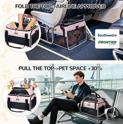 Lekereise Top-Expandable Pet Carrier 18x13x9.5 Inch Southwest Frontier Airline - Image 2