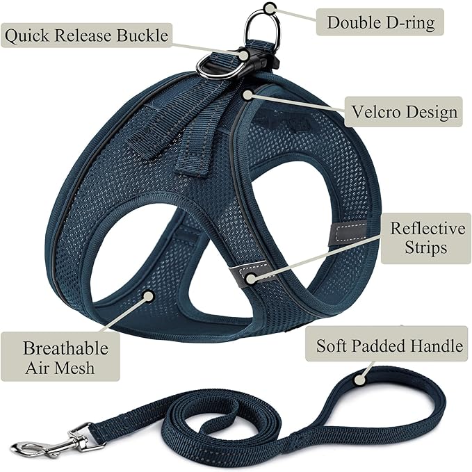 Dog Harness with Leash Set, No Pull Adjustable Reflective Step-in Puppy Pet - Image 2