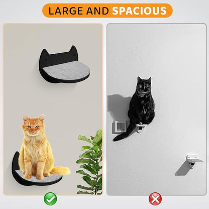 Cat Wall Shelves with 3 Steps – Modern Wood Wall Mounted Furniture, Climber & - Image 4