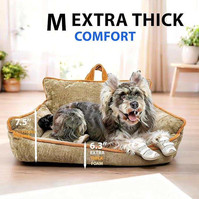 Orthopedic Dog Bed with Memory Foam, Washable Plush Pet Bed - Image 2