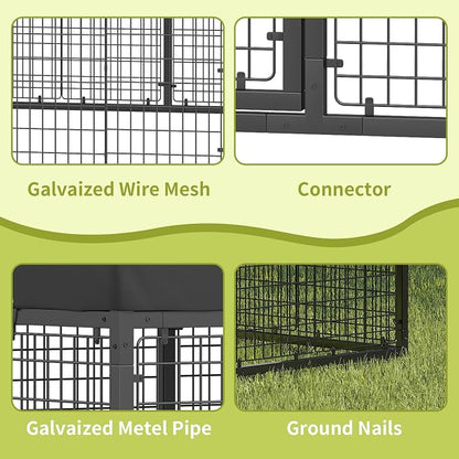 Outdoor Dog Kennel Steel for Medium/Small Dogs Anti-Rust Coating Cage - Image 5