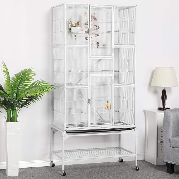 Yaheetech 69'' Extra Large Bird Cage Metal Parrot Cage w/Detachable Stand - Image 3