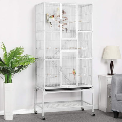Yaheetech 69'' Extra Large Bird Cage Metal Parrot Cage w/Detachable Stand - Image 3