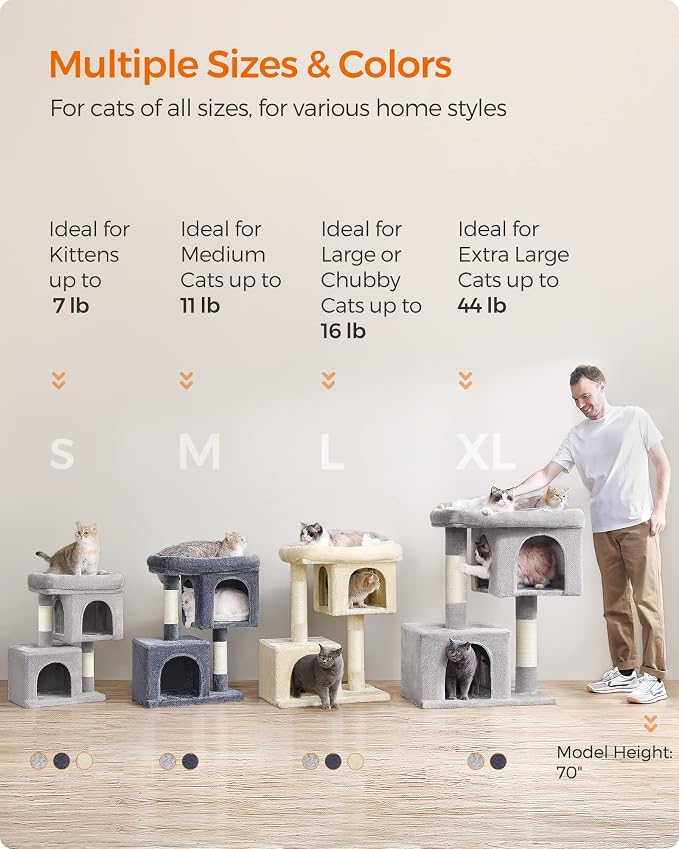 Feandrea Cat Tree, 26.4-Inch Cat Tower, Plush Condo - Image 7