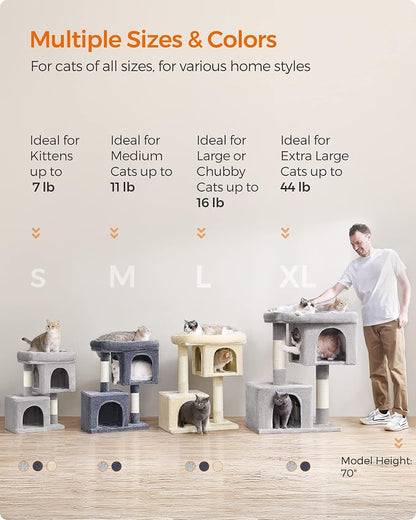 Feandrea Cat Tree, 26.4-Inch Cat Tower, Plush Condo - Image 7
