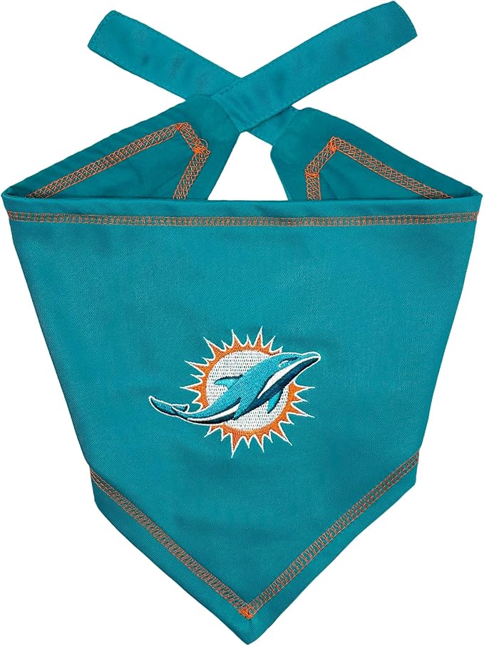 Pets First NFL Miami Dolphins TIE Bandana, Small/Medium. Dog Bandana Scarf Bib by PETSFIRST