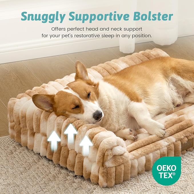 Cute Dog Bed, Faux Rabbit Fur Orthopedic Foam Dog Bed - Image 5