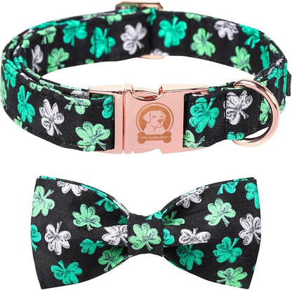 MR. CHUBBYFACE St.Patrick's Clover Dog Collar by MrChubbyfacePetSupplies