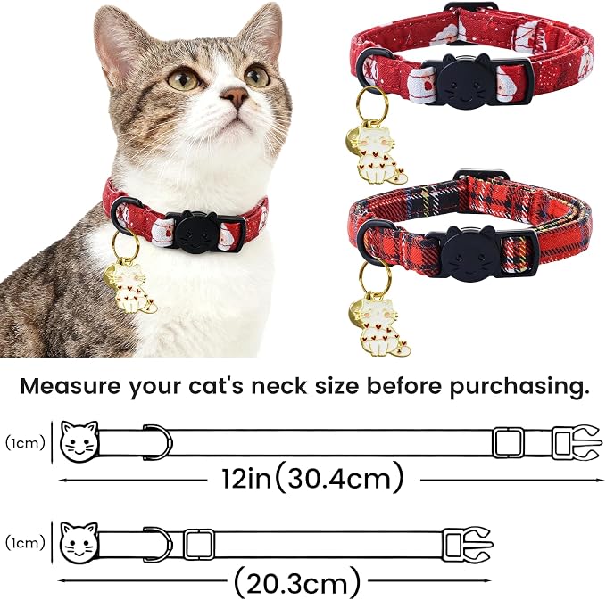Elegant little tail 2 Pack Cat Collar- Christmas Cat Collars Breakaway - Image 7