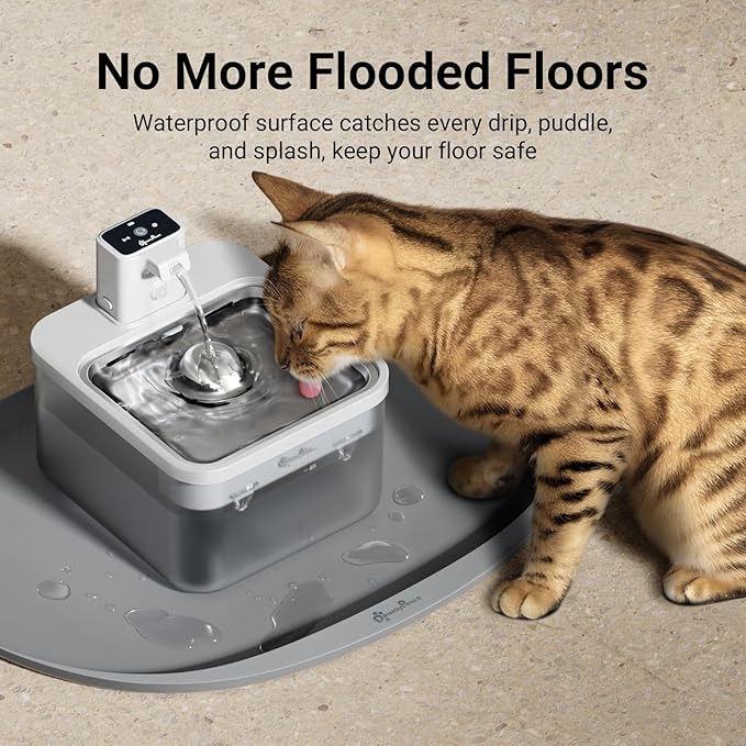 DownyPaws Cat Food Mats for Floors Waterproof, BPA Free Silicone Pet Feeding Mat - Image 3