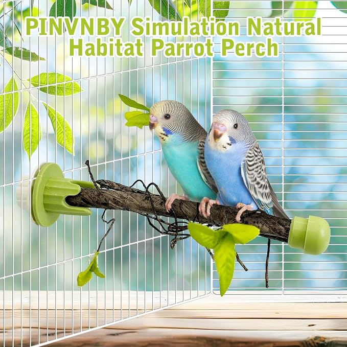 PINVNBY 3 PCS Bird Perches Simulation Branch Parrot Cage Perch Stand - Image 7