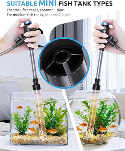 Gravel Vacuum for Aquarium, Fish Tank Cleaner Kit, Mini Manual Fishtank Vacuum - Image 3