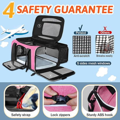 Petskd Top and Side Expandable Pet Carrier 18x11x11 Inches Delta United Airline - Image 5