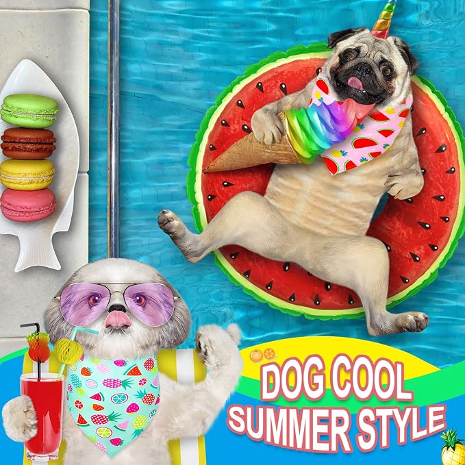 Eccliy 30 Pack Summer Fruit Dog Bandanas Bulk Soft Triangle Dog Scarfs - Image 3