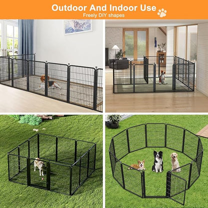 Dog Fence Outdoor Pens Outside, Portable Dog Play Pen 40" H 8 Panels Pet - Image 3