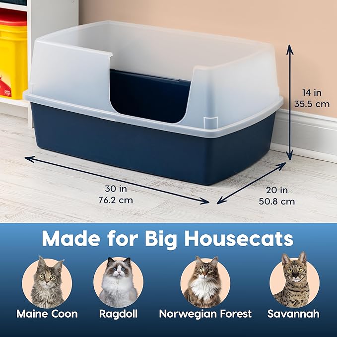 IRIS USA XX-Large Side Entry Cat Litter Box, Open Top Extra Large Litter Box - Image 3