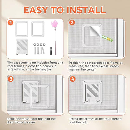 LIBBEPET Cat Door for Screen Door, Lockable Cat Screen Door for Cats & Small - Image 5