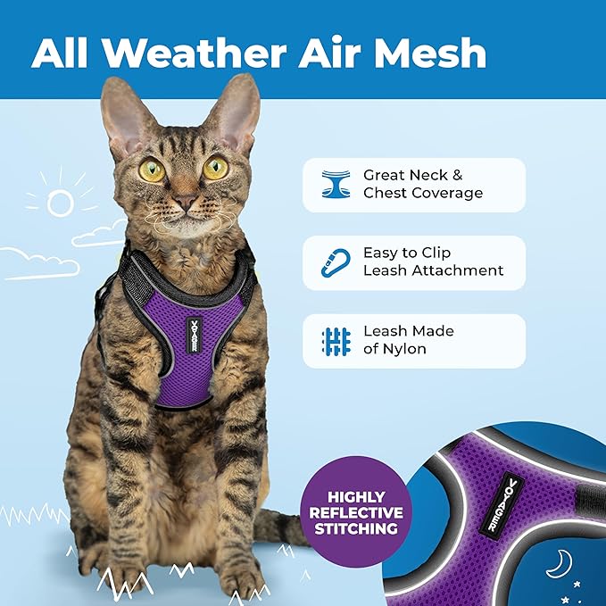 Voyager Escape-Proof Step-in Lock Cat Harness & 5ft Neoprene-Handle Leash Set - Image 3