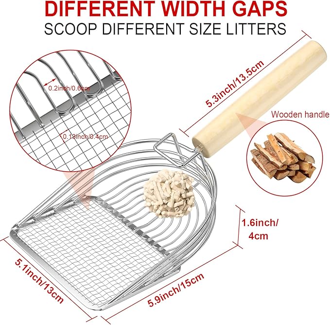 Ownpets Iron Metal Cat Litter Scoop, Heavy Duty Kitty Litter Scooper & Speed - Image 2