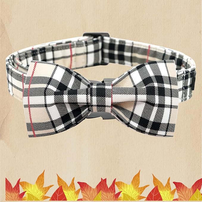 Bow Dog Collar-Plaid Pet Collar Cute Pet Bow Soft Girl or Boy Dog Collars - Image 3