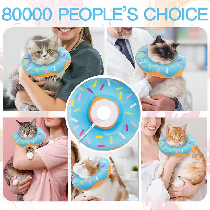 Cat Cone Collar Soft, Cute Cat Donut Collar After Surgery, Adjustable Kitten - Image 6