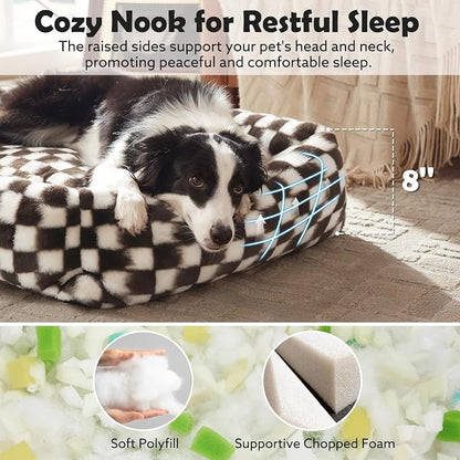 JOEJOY Dog Bed Medium Size Dog, Rectangle Washable Orthopedic Corduroy Fleece - Image 2
