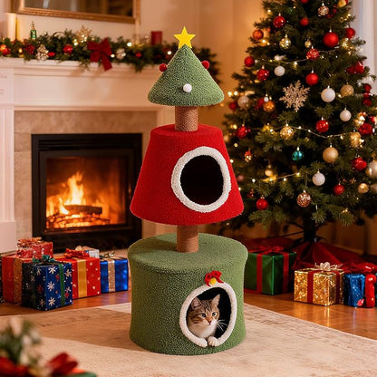 COSIEST 40in Tall Christmas Cat Tree Tower - Image 7