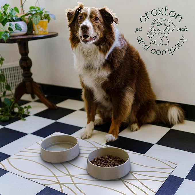 CROXTON & CO. Non-Slip Faux Leather Pet Feeding Mat - Image 6