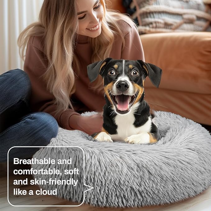 Cat Bed - Calming Cat Bed for Small Kittens Donut Washable Round for Indoor - Image 4