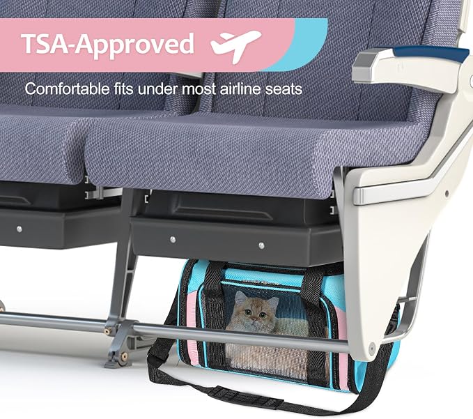 Discala Cat Dog Carrier Up to 15 Lbs TSA Airline Approved Pet Carrier - Image 3