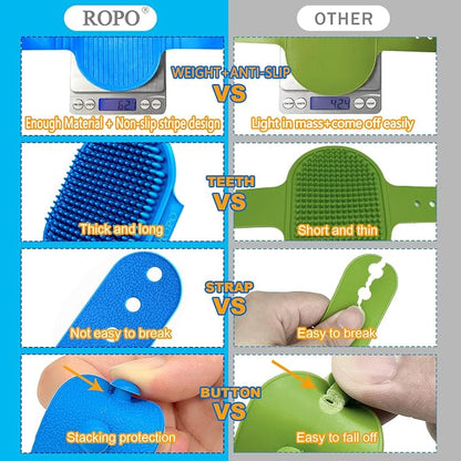 ROPO Dog Bath Brush, Dog Shampoo Brush Soothing Massage Rubber Comb - Image 6
