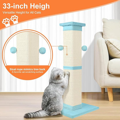 Cat Scratching Post 33 Inch Nature Sisal Cat Scratch Post - Image 7