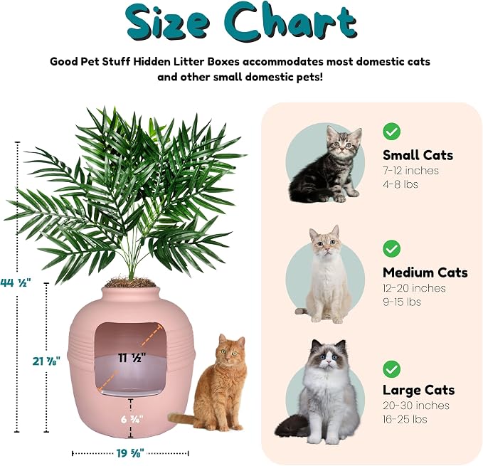 Good Pet Stuff Hidden Litter Box Planter, Decorative Cat Litter Enclosure - Image 6