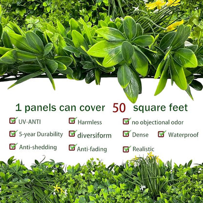 Artificial Plant Wall Roll: 60 X 120 in UV-Anti Ivy Privacy Fence Screen Faux - Image 3