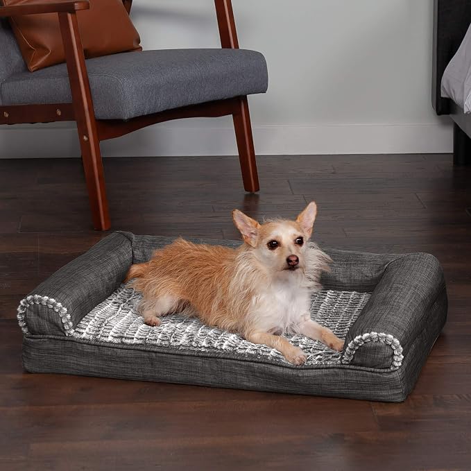 Furhaven Orthopedic Dog Bed for Medium/Small Dogs w/ Removable Bolsters & - Image 3