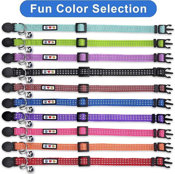 Pawtitas Reflective Purple Cat Collar - Image 7