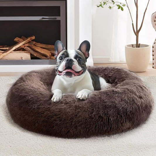 JOLLYVOGUE Calming Dog Bed Large Size Dog, Anti-Anxiety Donut Large Pet Bed by JOLLYVOGUE