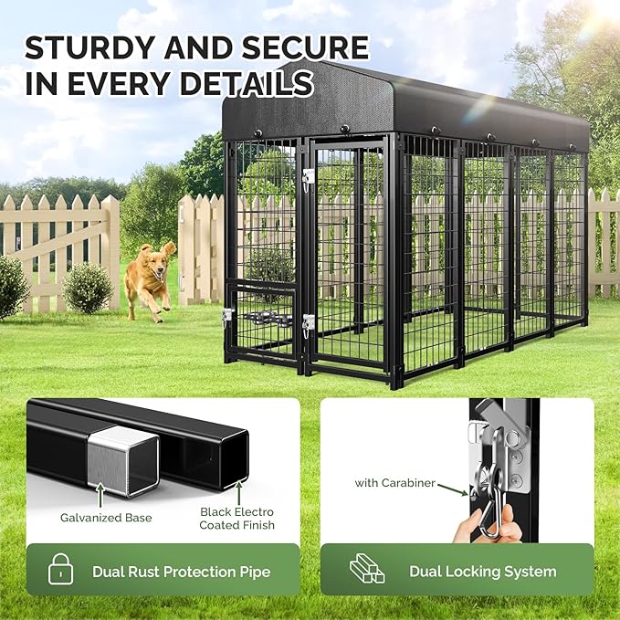 Sino Luban 2PCS Outdoor Dog Kennel Outside Run - Image 3