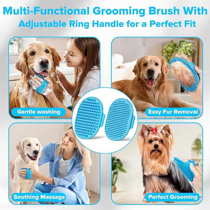 6PCS Pet Grooming Kit for Dogs, Cats and Horses | Dog Washing Gloves | Dog Bath - Image 5
