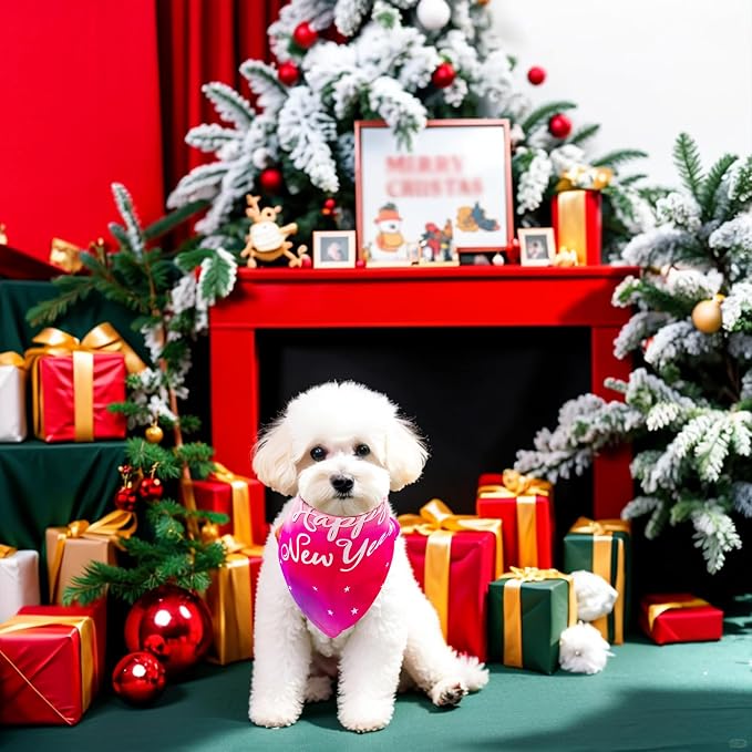 30 Pcs Christmas Happy New Year Dog Bandanas Bulk - Image 7