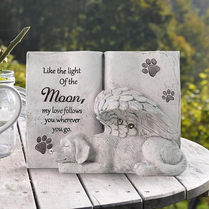 Solar Dog Angel Statue, Pet Dog Memorial Stone, Dog Memorial Gifts Or Garden - Image 5
