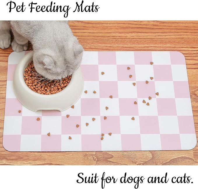 Ralxion Checkered Dog Feeding Mat, Absorbent Mats - Image 3