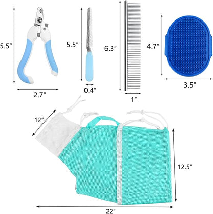 JULMELON Cat Washing Bag 10 PCS Set, Adjustable Cat Shower Net Bag and Pet - Image 2