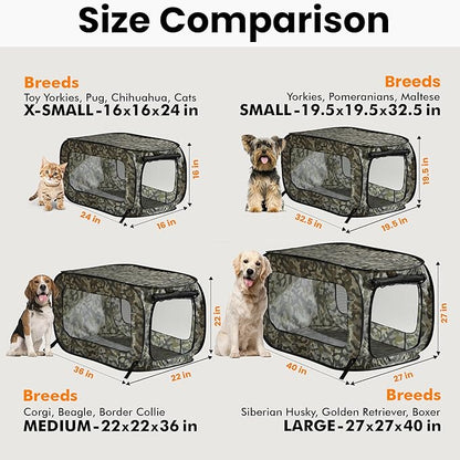 Beatrice Home Fashions Portable, Collapsible, Pop Up Kennel Travel Cat and Dog - Image 3
