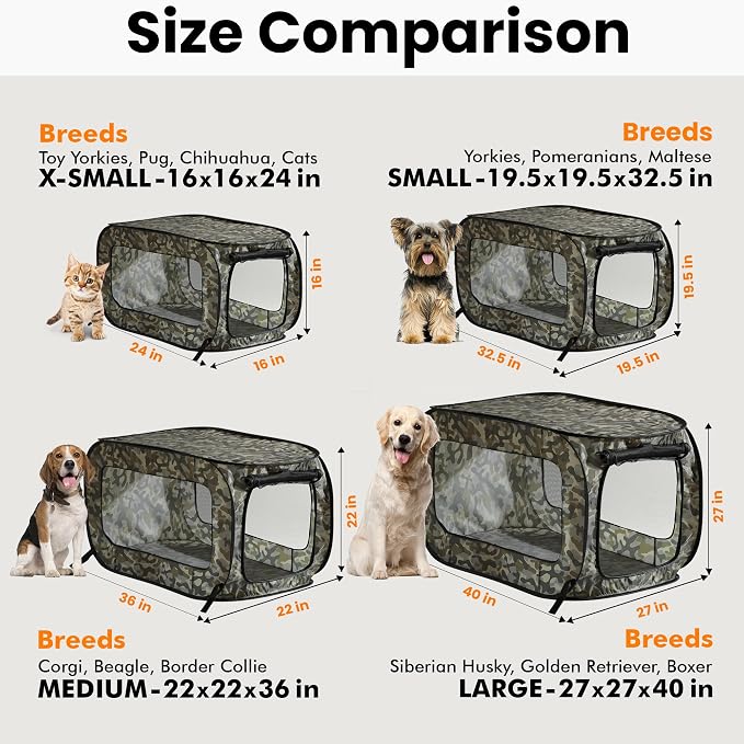 Beatrice Home Fashions Portable, Collapsible, Pop Up Kennel Travel Cat and Dog - Image 3