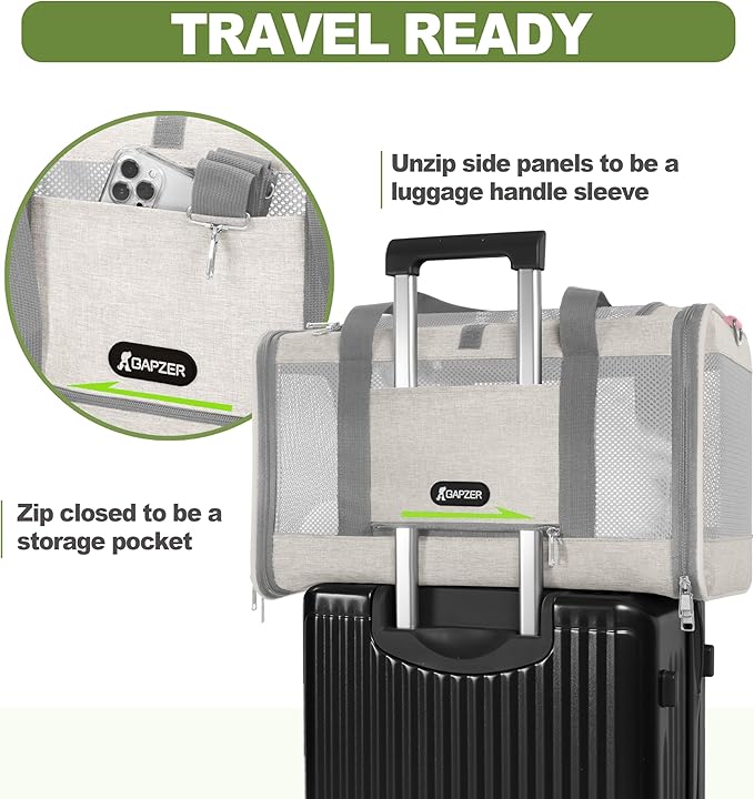 Cat Carrier American Airline Approved 18x11x11, Top Opening Sturdy Soft Pet - Image 4