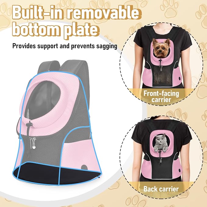 WOYYHO Pet Dog Carrier Backpack Small Dog Front Backpack Ventilated Mesh Dog - Image 5