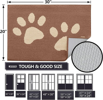 Buganda Dog Door Mat for Muddy Paws, Absorbent Dirt Trapper Washable Indoor - Image 2