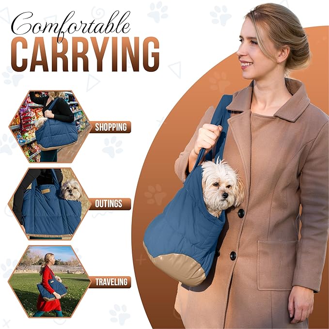 Plush Dog Purse Carrier for Small Dogs, Soft Dog Tote Bag - Image 3