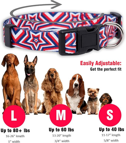 Native Pup American Flag Dog Collar- Red White and Blue- Patriotic Collars - Image 3